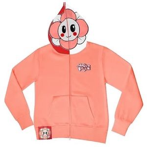 Hella Bella | Tops | Hella Bella Salmonred Flower Face Hoodie | Poshmark